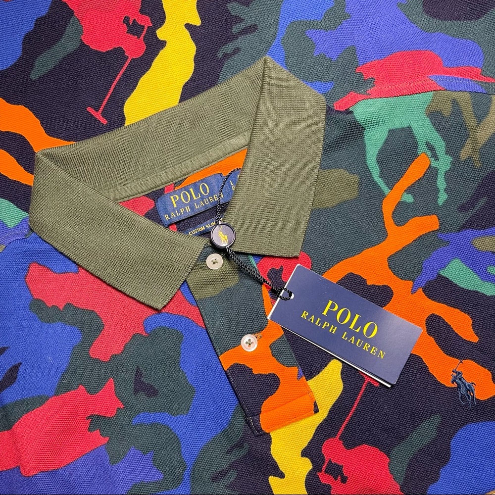 Polo Ralph Lauren Classic Pique Polo Short Men’s Camo Multicolor Sz Large